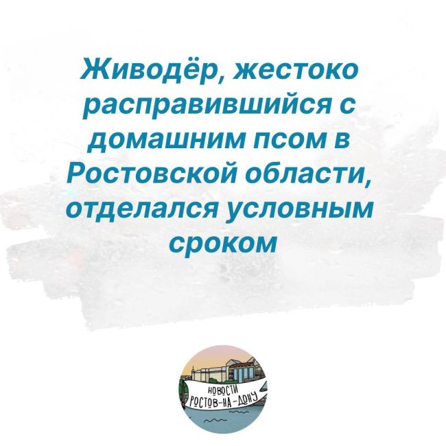 Живодёр, жестоко расправившийся с домашним псом в Ростовской области, отделался условным сроком

Осенью 2022..