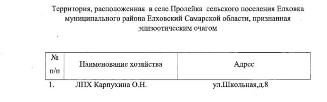 В 42 километрах от Самары ввели карантин из-за неизлечимого заболевания 

Под ограничения попали еще три..