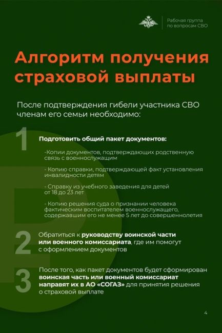 Кроме страховой суммы в размере 3 миллионов семья погибшего участника СВО может получить единовременное..