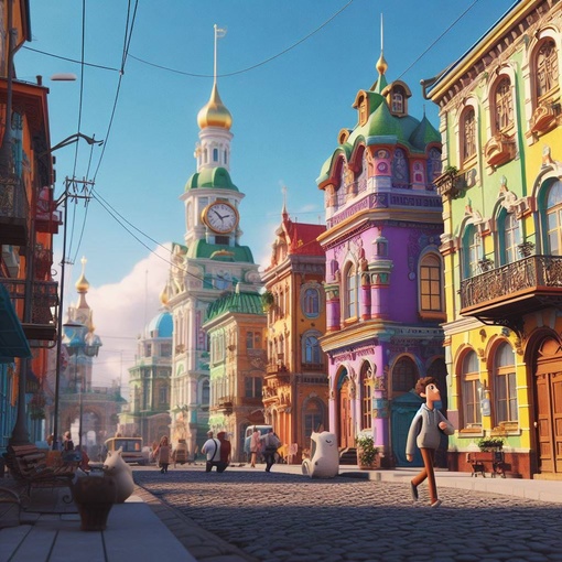 А вот так бы выглядел Петербург в анимационном стиле..