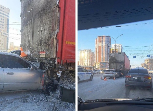 Автомобиль влетел в замерзшую фуру на Кошурникова.

ДТП произошло сегодня, 17 декабря. «Тойота» врезалась в..