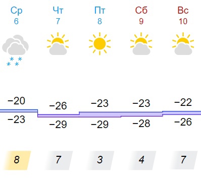 На следующей недели в Омск придут морозы до - 29..