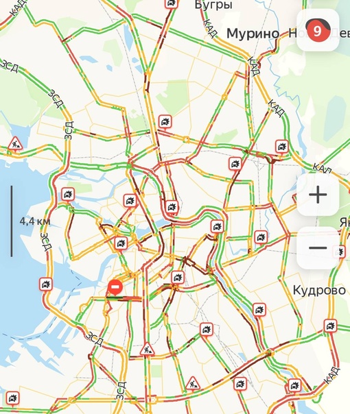 ⛔ Петербург стоит в 9-балльных..