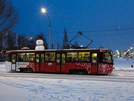☃️ Снеговик замечен на пермском трамвае.

Фото: Юрий..