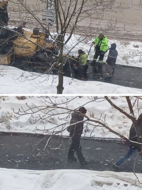 На Планерной всё идёт по плану и велодорожку укладывают в минус 15 градусов. Видимо, так она с «рождения»..