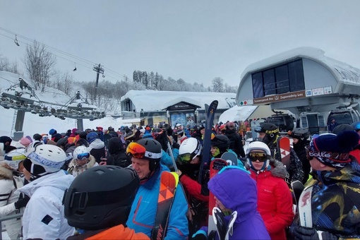 Обстановка в горах Роза Хутор сегодня..