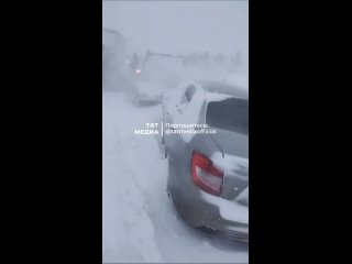 Снежный апокалипсис на объездной дороге Мензелинска..