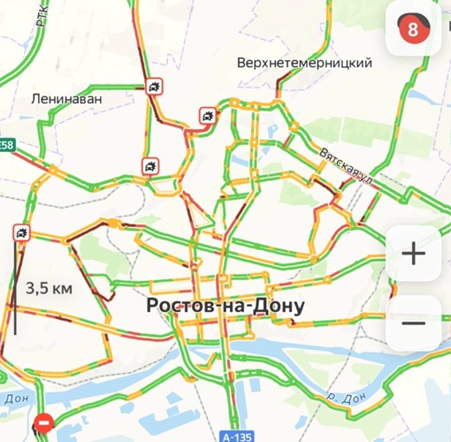 Тем временем в Ростове пробки 8 баллов

Как добираетесь..