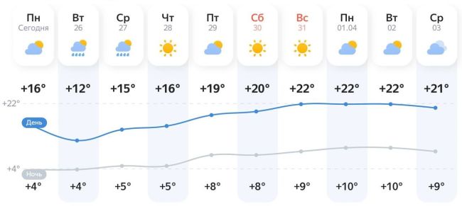 К концу недели воздух в Ростове прогреется до +22 градусов..