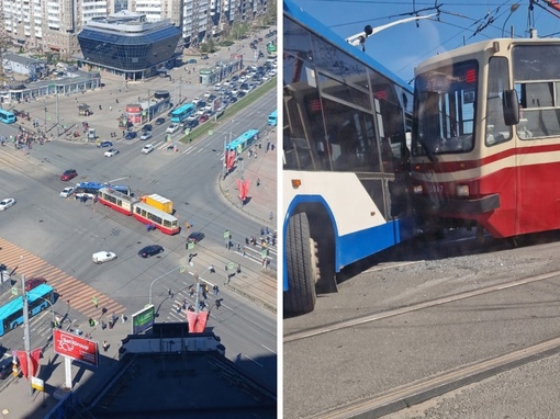 Ребёнок пострадал в столкновении троллейбуса и трамвая в Петербурге

Общественный транспорт сегодня утром..