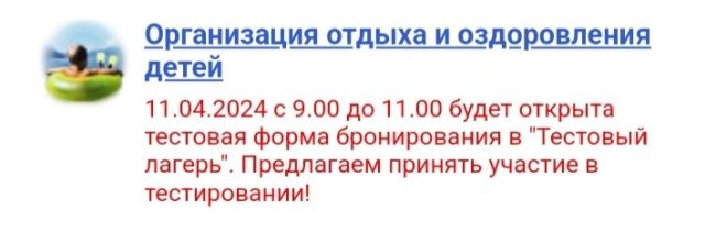 В Самарской области 11 апреля откроют тестовое бронирование путевок в детские лагеря

Раскрываем..