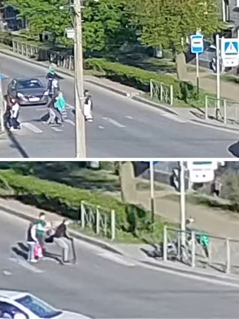 Мотоциклист удирал от ГИБДД и едва не сбил детей на пешеходном переходе. Камера видеонаблюдения запечатлела..