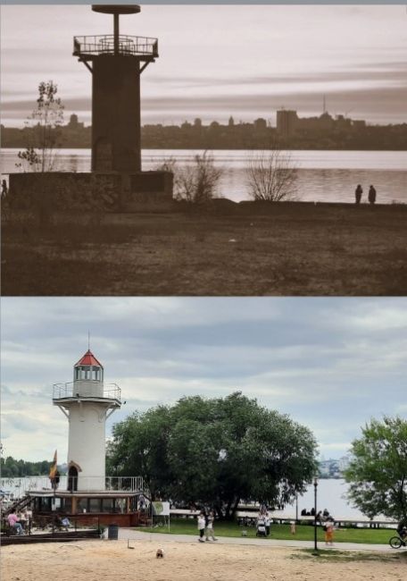 Воронеж,парк Дельфин. Вот такой маяк был там 12 лет назад,одинокий и заброшенный,сейчас маяк стал..