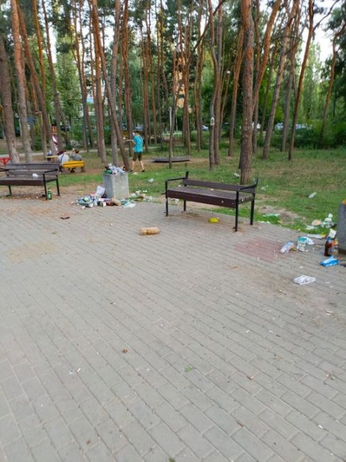Вот такое состояние детской площадки за домом на Олеко Дундича 11.Горы мусора, ужасный запах.И это на детской..