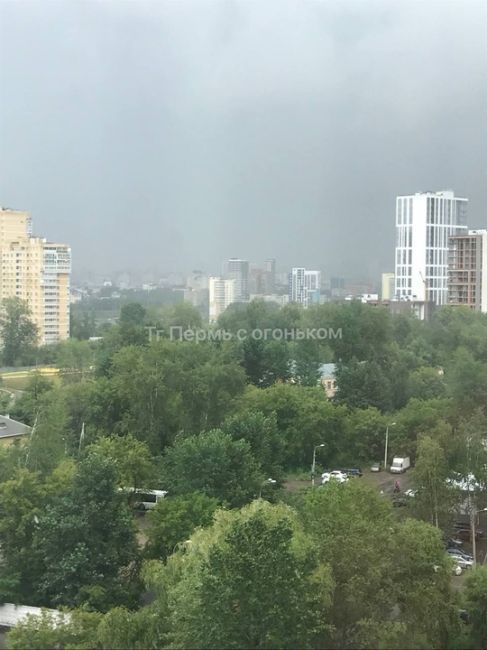 Вид из окна дома на Василия Каменского. Дождь, по прогнозу, закончится около 8 часов..