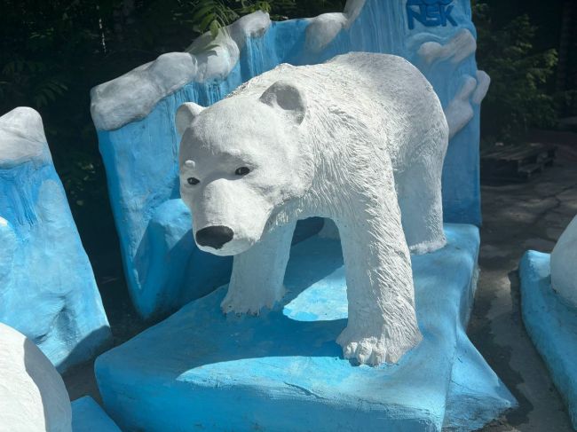 В зоопарке у вольера белых медведей появилась прекрасная новая фотозона.

Новосибирск с..
