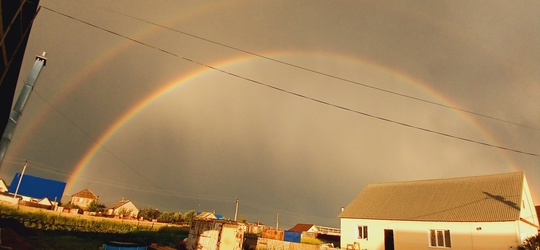 😍В небе над Уфой после дождя появилась радуга 
 
🌈Красивые снимки от наших подписчиков! 
 
А какая у вас..