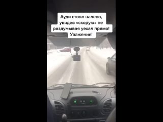 А вы бы сиганули на красный чтобы пропустить..