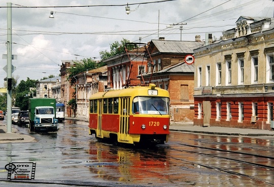 Трамвай 2 маршрута на улице Ильинской,1998..