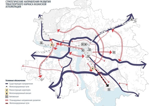 Появились карты будущих дорог Казани.

Мастер-план транспортного развития до 2050 года подготовил Институт..