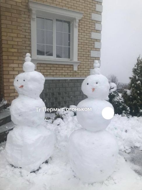 Пермяки делятся своими снеговиками..