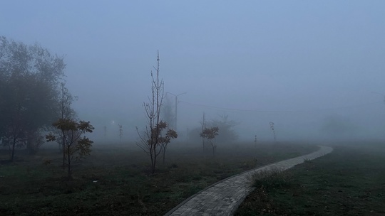 Сплошной туман на улицах Ростова. Спасибо за кадры нашей..