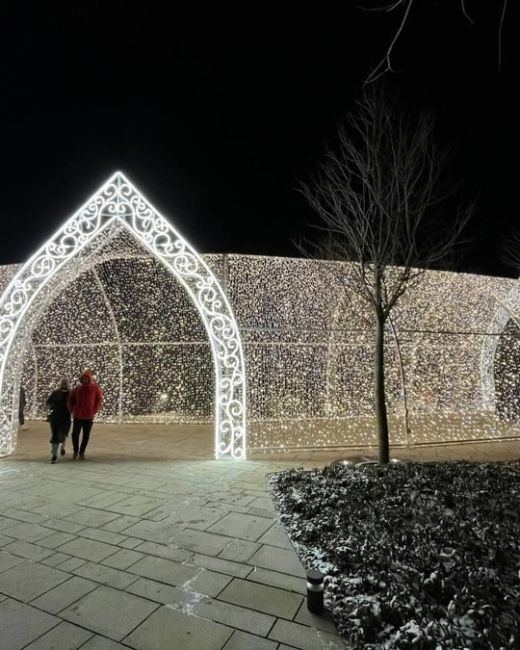 Новогодний тоннель зажегся в Парке облаков в парке..