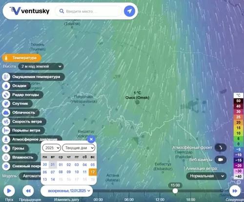 На январских праздниках омичей ждет плюсовая температура.

Согласно данным сервиса визуализации Ventusky, в..