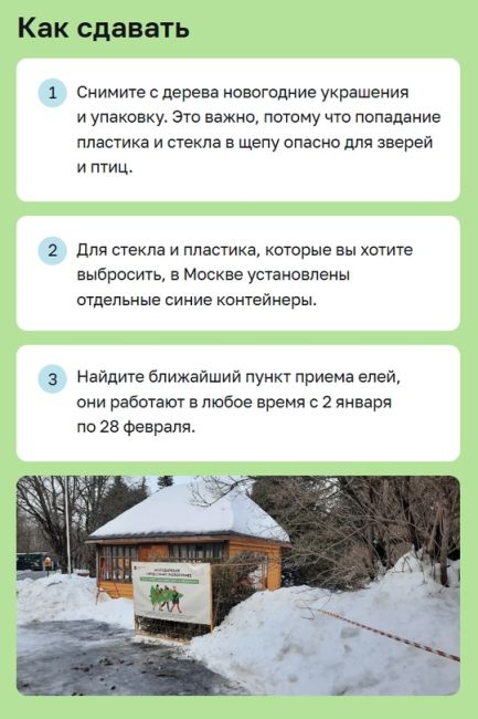 До 28 февраля в Москве проходит акция «Елочный круговорот».

В рамках этой акции по всему городу начали..